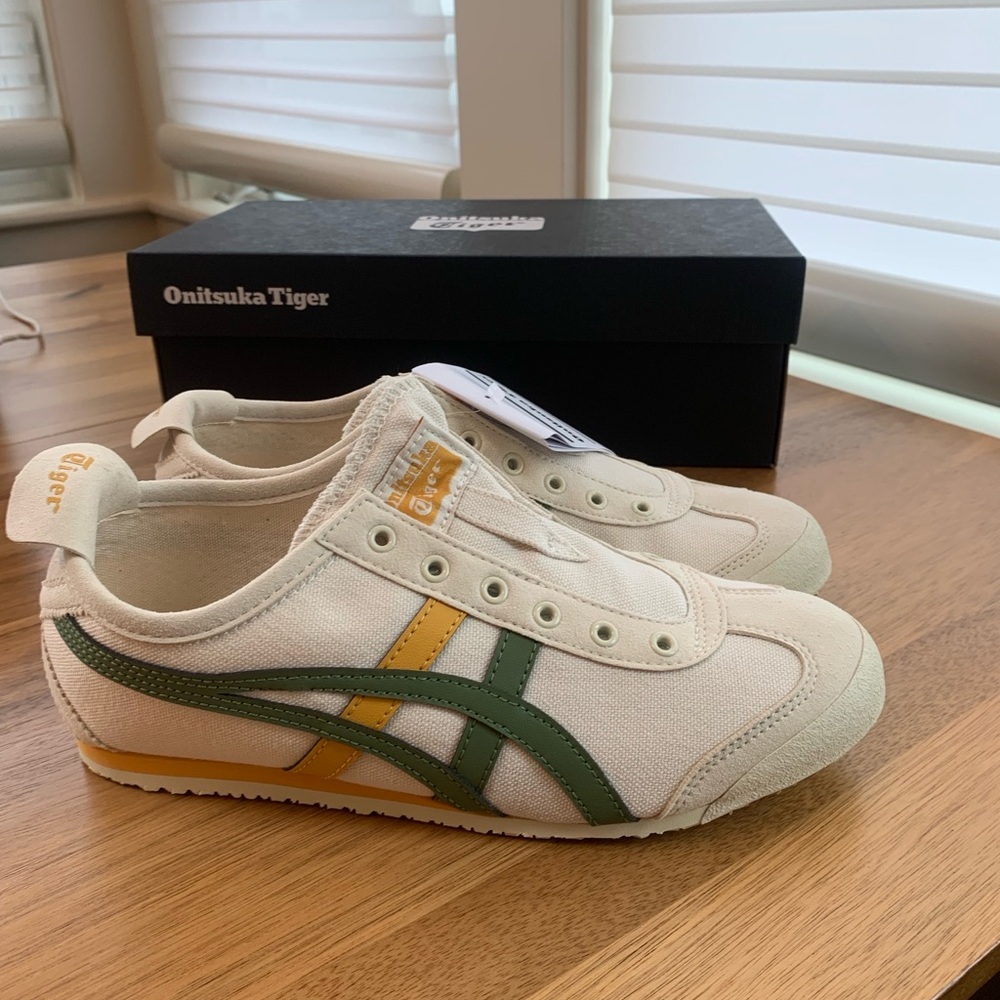 Onitsuka Tiger Unisex Shoes - Cream, Green, and Yellow